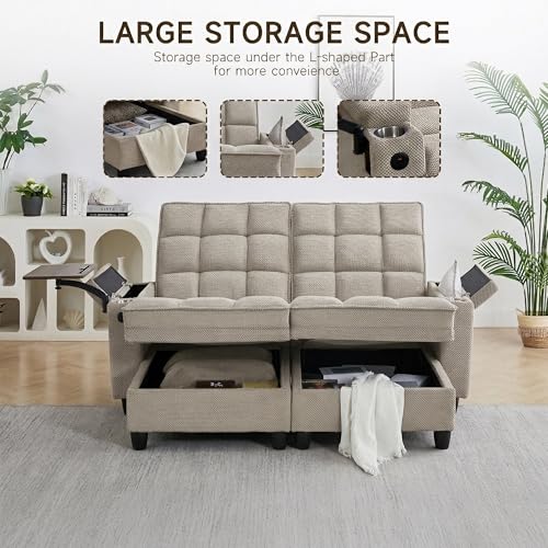 70.9" Chaise Lounge Chair Indoor, Oversized Boucle Upholstered Sofa Bed, view 7