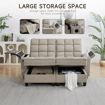 70.9" Chaise Lounge Chair Indoor, Oversized Boucle Upholstered Sofa Bed, view 7