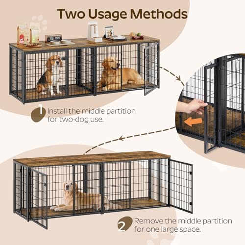 Foldable Dog Crate Furniture for 2 Dogs, view 6