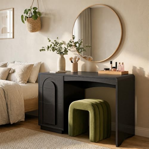 47" Computer Desk with 3 Drawers, Executive Style, Black, view 7