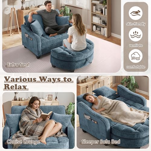 Oversized Chaise Lounge Chair Indoor with Ottoman, view 4