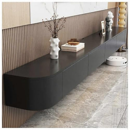 Floating TV Stand Wall Mounted – Wall Entertainment Center with Flip-Down Doors, view 3