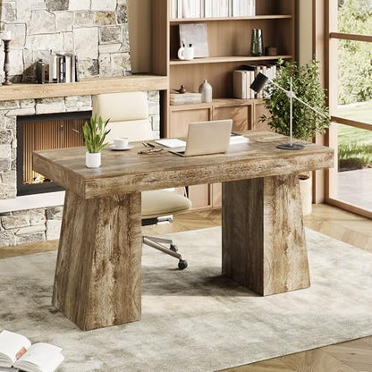 Modern Computer Desk, Large Office Desk with Drawers, view 6