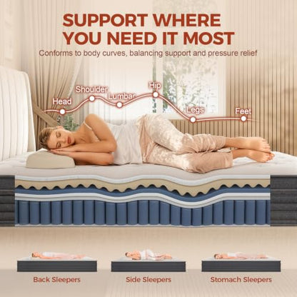 12 Inch Queen Mattress, Quiet Comfort for All Position Sleepers, view 5