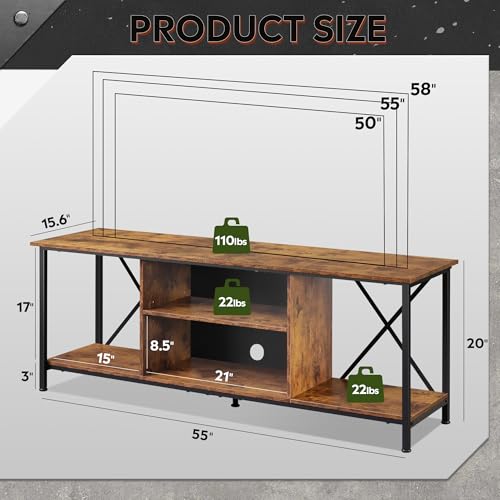 Industrial TV Stand for Up to 65 inch TV, view 3