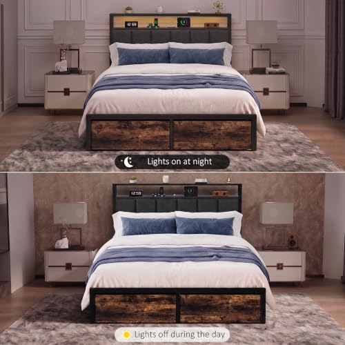 Full Bed Frame with Storage Drawers, view 8