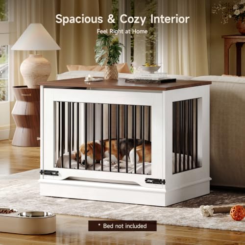 32 Inch Flip-Up Door Dog Crate Furniture for Medium Dogs, view 4
