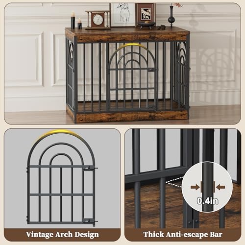 39" Wooden Dog Crate Furniture for Small Medium Large Dogs, view 4