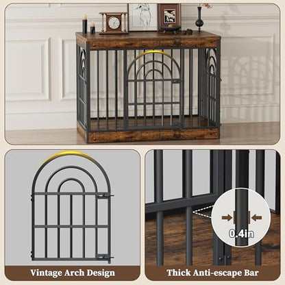 39" Wooden Dog Crate Furniture for Small Medium Large Dogs, view 4