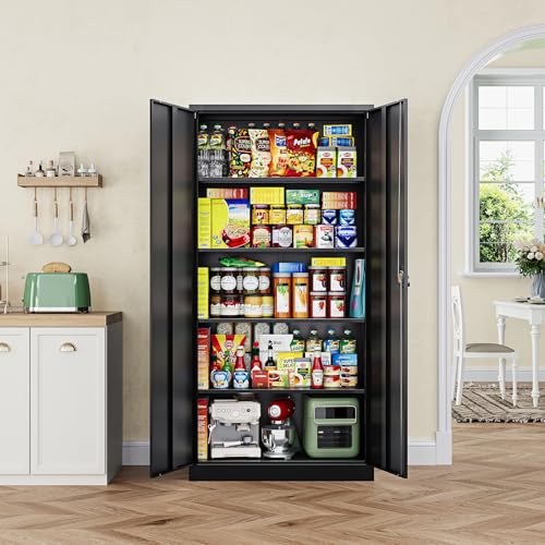 Metal Garage Storage Cabinets with Lock Door and Adjustable Shelves, view 5
