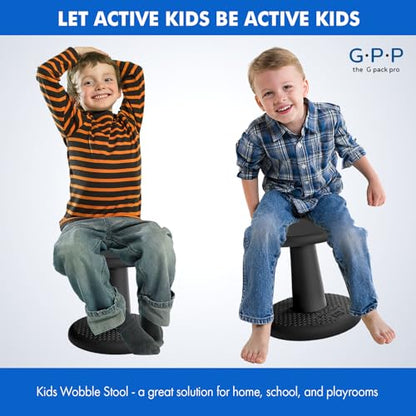 Gpack-pro Kids Wobble Stools, 2-Pack, 15.3-Inch Active Seating, Black