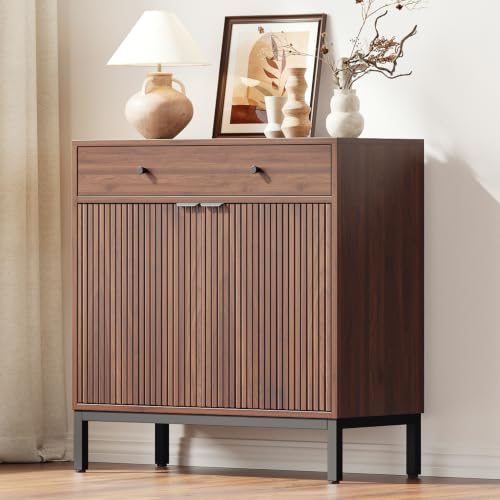 Sideboard Buffet Cabinet Storage, Modern Console Fluted Credenza, view 5