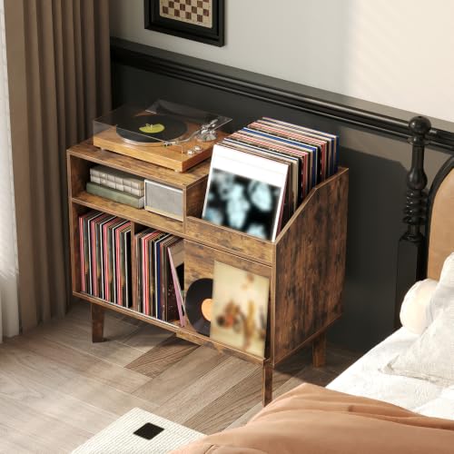 Record Player Stand, Large Turntable Stand Holds up to 250 Albums, view 7