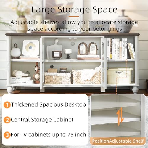 Farmhouse TV Stand for 60 in TV, Entertainment Center for Living Room, view 6