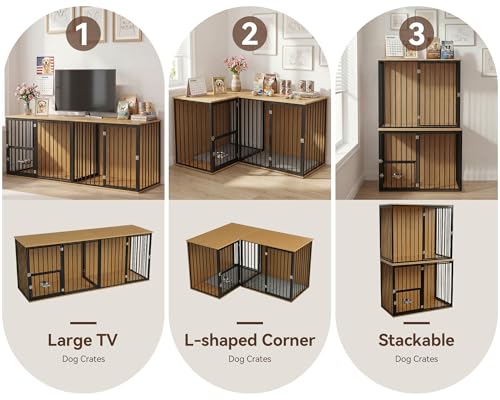 80.7" Double Dog Crate Furniture, view 6