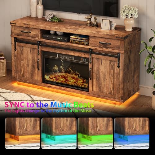 58" Farmhouse Electric Fireplace TV Stand for TVs up to 65", view 7