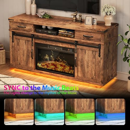 58" Farmhouse Electric Fireplace TV Stand for TVs up to 65", view 7
