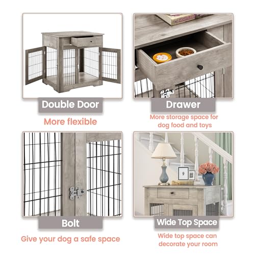 Okak Furniture Style Dog KennelGrey, view 6