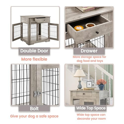 Okak Furniture Style Dog KennelGrey, view 6