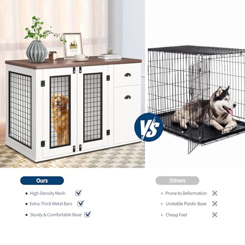 Multi-Functional Wooden Dog Crate Furniture with Drawers, view 7