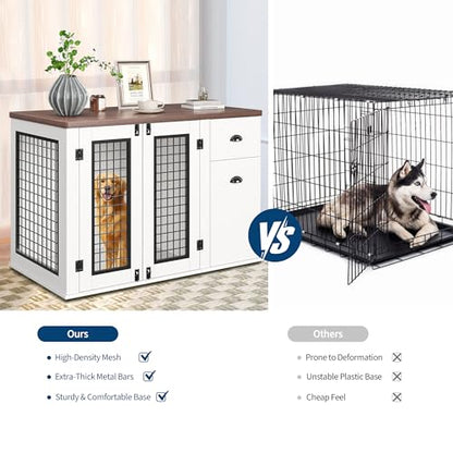 Multi-Functional Wooden Dog Crate Furniture with Drawers, view 7