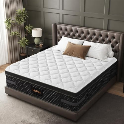 Medium Firm Full Mattress, 14'' Hybrid Mattresses with Back & Hip Support, view 2