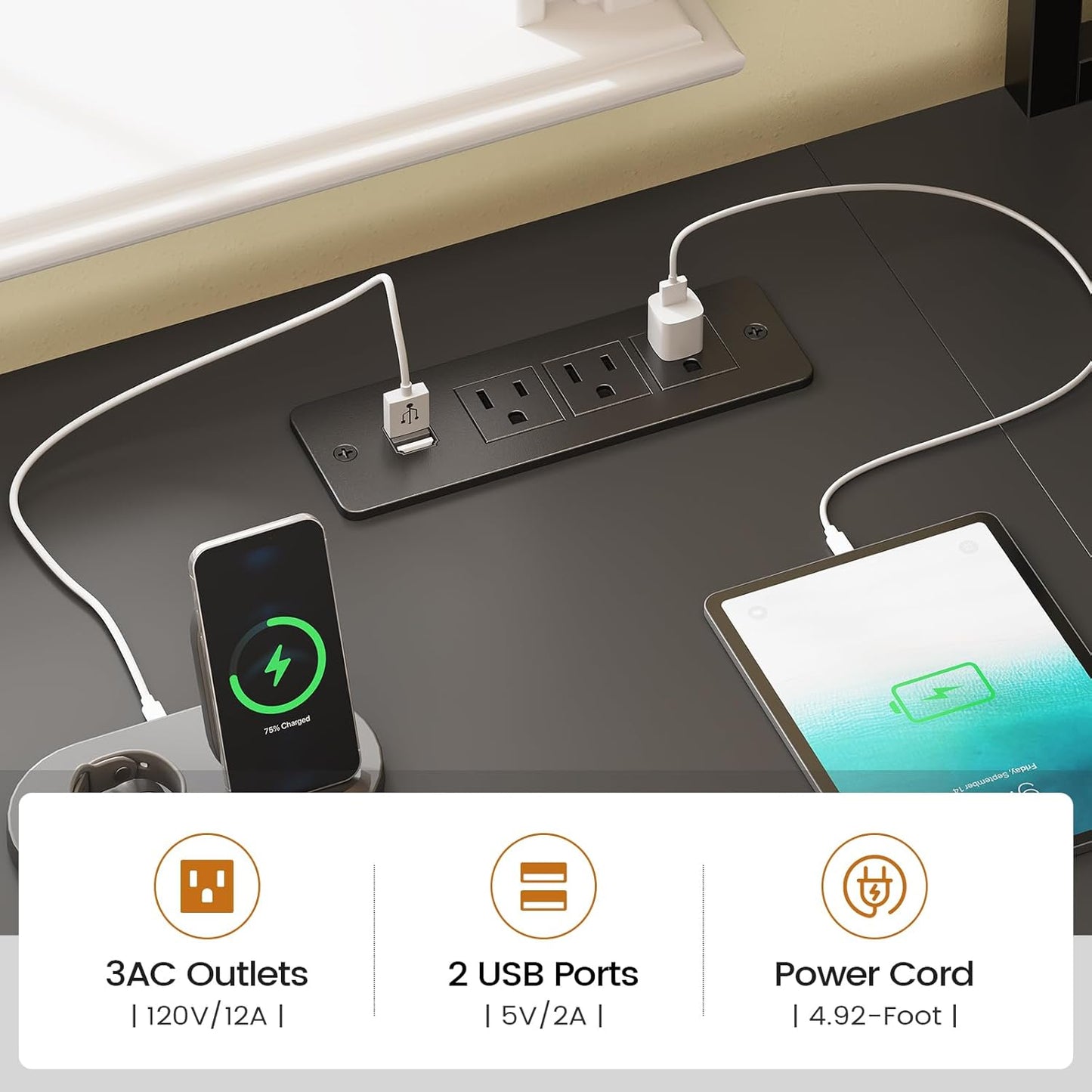 L Shaped Gaming Desk, Home Office Computer Desk with 2 Drawer and Bookshelf, L Shaped Gaming Desk with LED Light, Glass Cabinet and Storage Bag, Corner Desk with Storage Shelves, Black