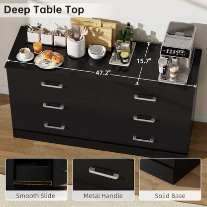 6 Dressers for Bedroom, Chest of Drawers, Dark Black, view 5