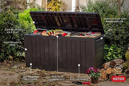 Keter Marvel 71 Gal Outdoor Storage Box for Patio and Pool Accessories, view 5