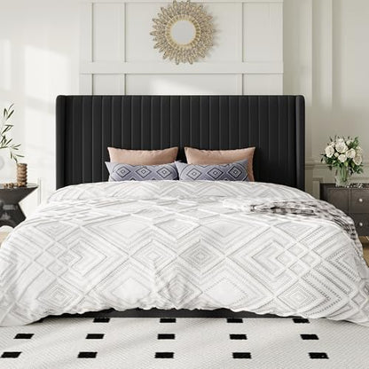 King Size Lift Up Storage Bed Frame Channel Tufted Headboard Black, view 8