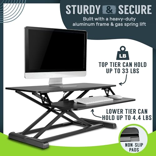 Black 32 in Standing Desk Converter, OF-S05-1, view 7