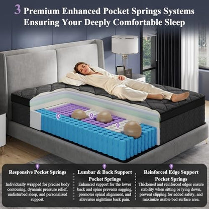 Upgraded Luxury 12 Inch Hybrid Twin Size Mattress in a Box, Medium Firm, view 5