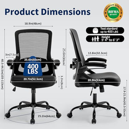 Ergonomic Office Chair Desk Chair with Adjustable Lumbar Support, view 4
