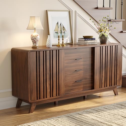 Sideboard Buffet Cabinet with Storage, Fluted Kitchen Cabinet, view 7