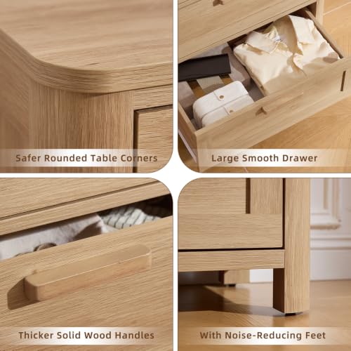 Farmhouse 6 Drawer Dresser for Bedroom, Natural, view 7
