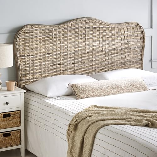 SAFAVIEH Furniture - Imelda Rattan Full Headboard - Grey - Rattan - Coastal Woven Design - Ideal for Bedroom (SEA8027A-F)