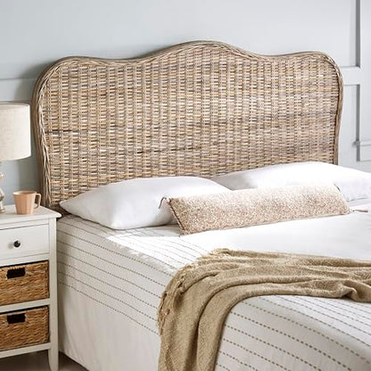 SAFAVIEH Furniture - Imelda Rattan Full Headboard - Grey - Rattan - Coastal Woven Design - Ideal for Bedroom (SEA8027A-F)