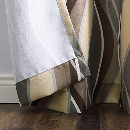 Intersect 2-Pack Ogee Print Semi-Sheer Grommet Curtain Panel Pair