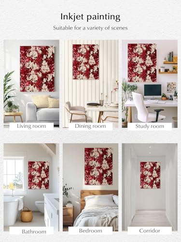 NuYeBiofx Spring Vintage Pink Cherry Blossoms Flower Canvas Wall Art Prints,40"x28" Framed Picture Artwork Chinese Wind Printed Canvas Oil Painting for Living Room Bedroom Office,Ready to Hang