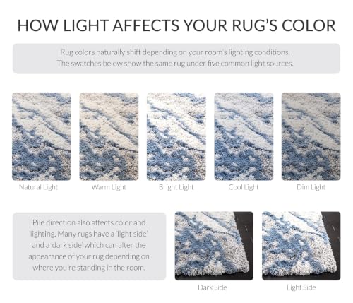 SAFAVIEH Horizon Shag Rug 9'x12', Soft Plush Modern Grey & Blue HZN890G, view 5