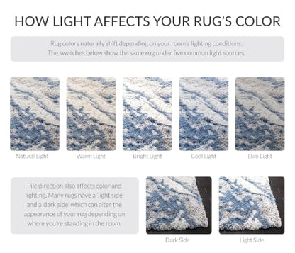 SAFAVIEH Horizon Shag Rug 9'x12', Soft Plush Modern Grey & Blue HZN890G, view 5