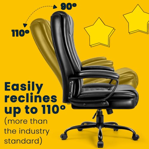 Ergonomic Leather Office Desk Chair,Executive with Lumbar Support, view 5