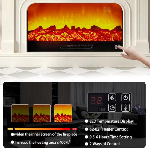 71inch Fireplace with Mantel Antique White TV Stand, view 4