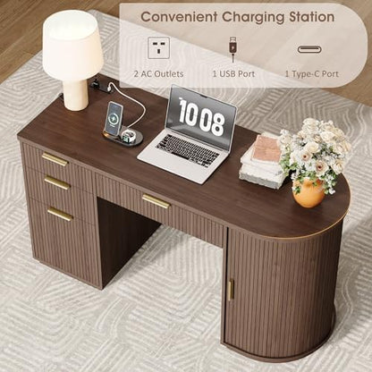 55" Fluted Executive Desk, view 5
