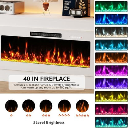 Fireplace TV Stand with 40’’ Electric Fireplace, view 7