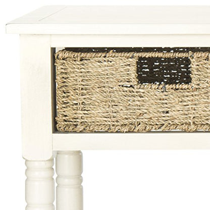 SAFAVIEH American Homes Collection Winifred Grey Wicker Console Table with Storage