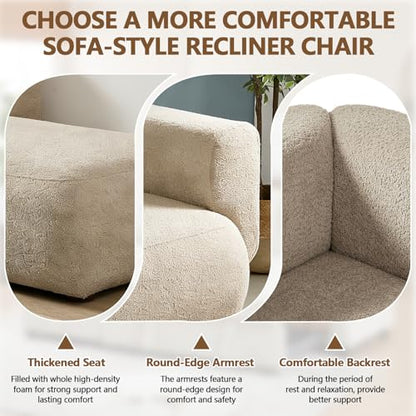 Minimalist Pebble Chaise Lounge Chair for Bedroom with Wood Frame, view 6