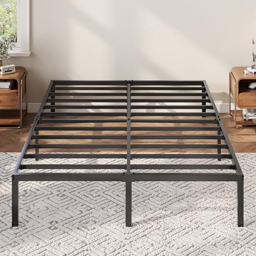 Black Full Size Bed Frame with Storage, view 2
