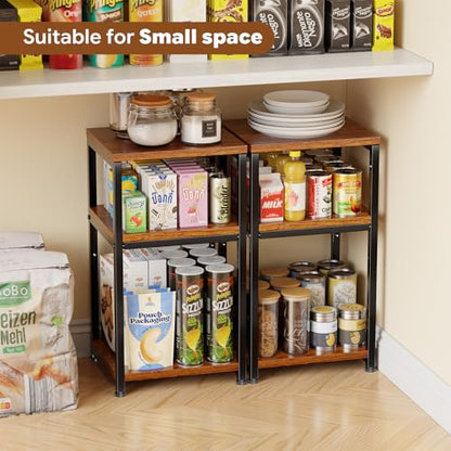 3-Tier Side Table – End Table Nightstand for Small Spaces & Living Room, Rustic Brown