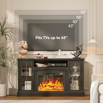 2-in-1 Multifunctional Fireplace TV Stand with 23" Removable Electric Fireplace, view 8